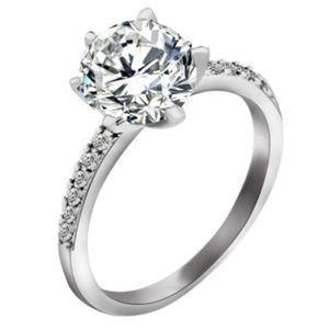Ring AAA CZ - Spoken For Silver and White